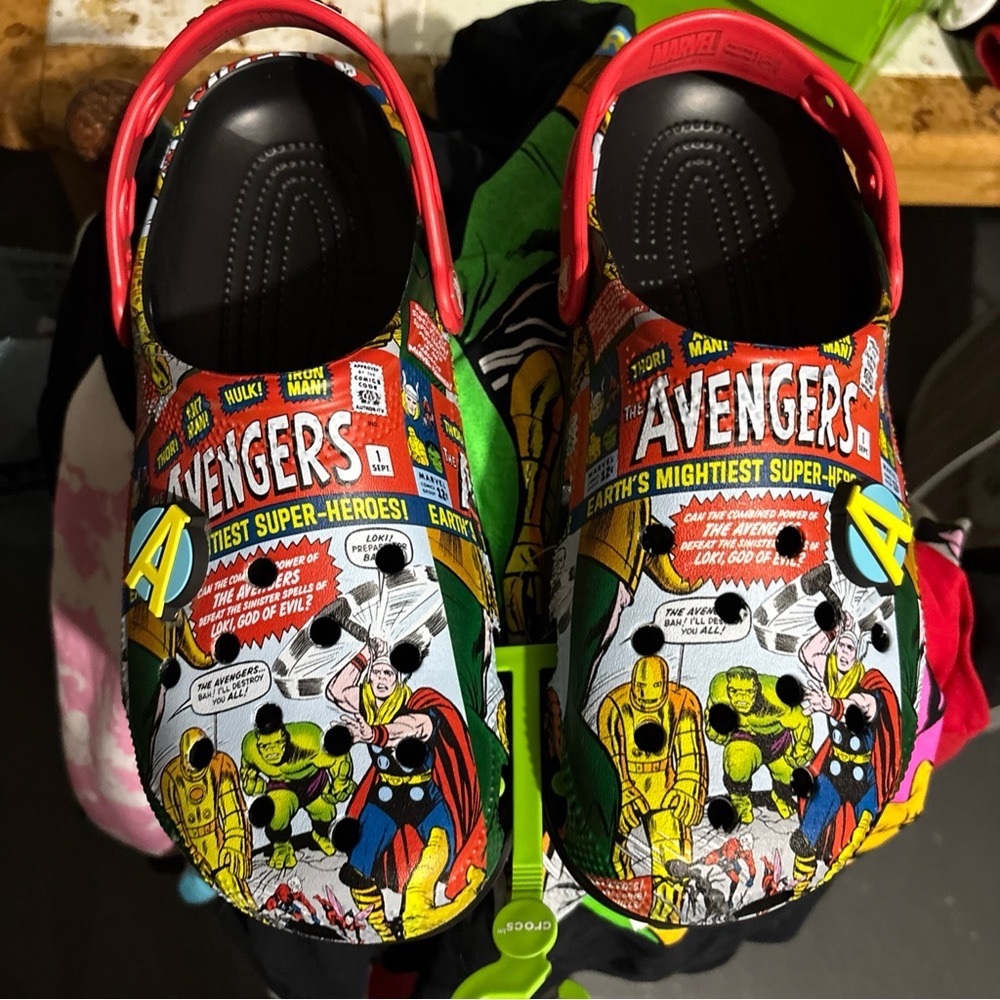 Marvel Avengers Comic Print Clogs